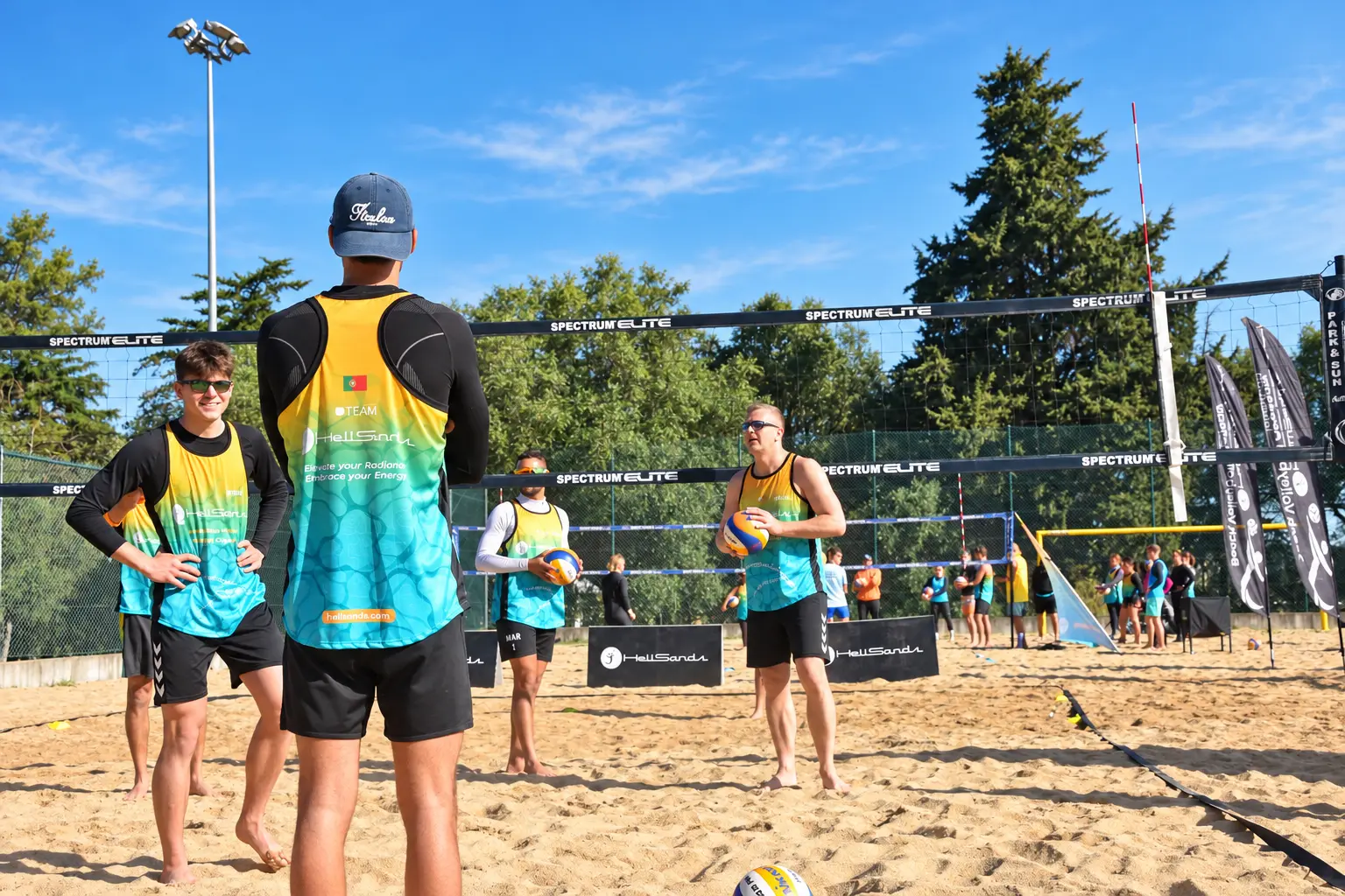 HeliSands athletes gathered on the sand court
