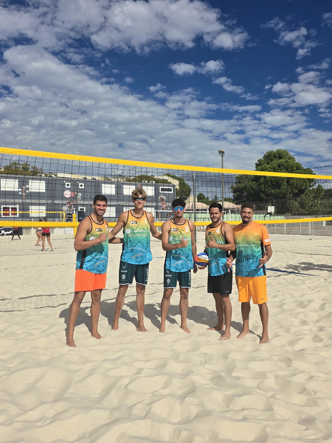 HeliSands Men’s Team · European Clubs Championship — Gonçalo Sousa & Tomás Sousa, 2026 Portuguese champions, with Antony Alves & Bruno Brandini